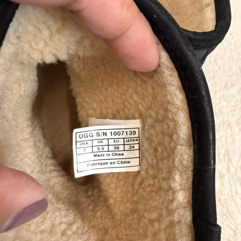 Ugg Anali black nubuck leather sherpa lined boots-7
